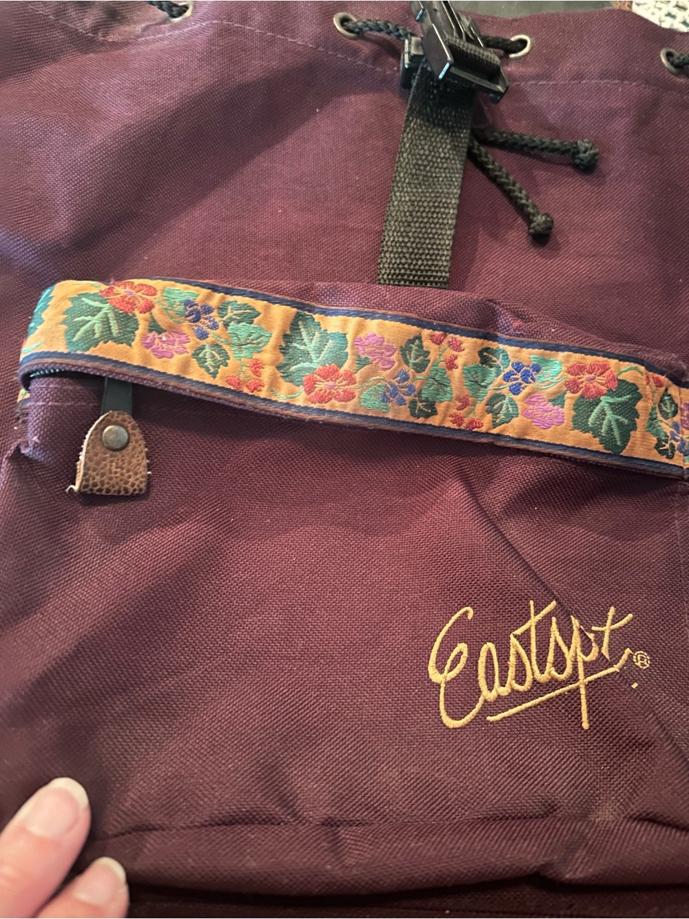 Burgundy Drawstring Backpack - Picture 2 of 7